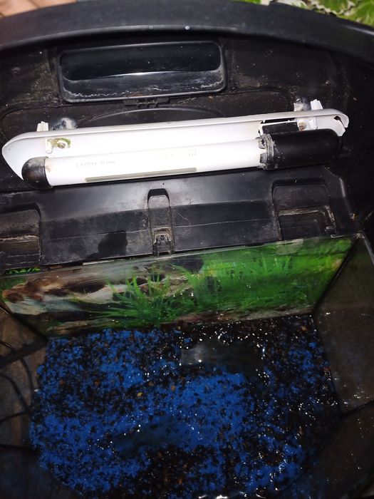 Acvariu din sticla Negru Curb 6W 40x25x25cm