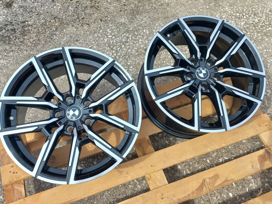 18"Bmw 5x120 8.5j et30 E46 E90 E91 E91 F10 F30 F11 F13 F01 X1 X3 X5 4x4 Xdrive Black polish Чисто Нови