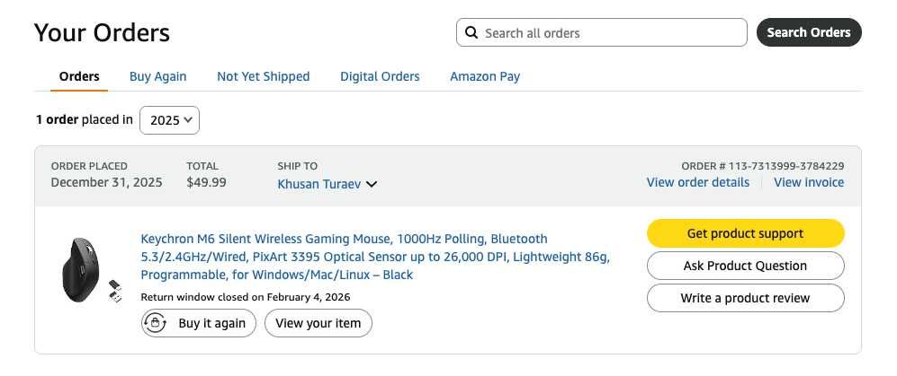 Продается мышка Keychron M6 Silent Wireless Gaming Mouse