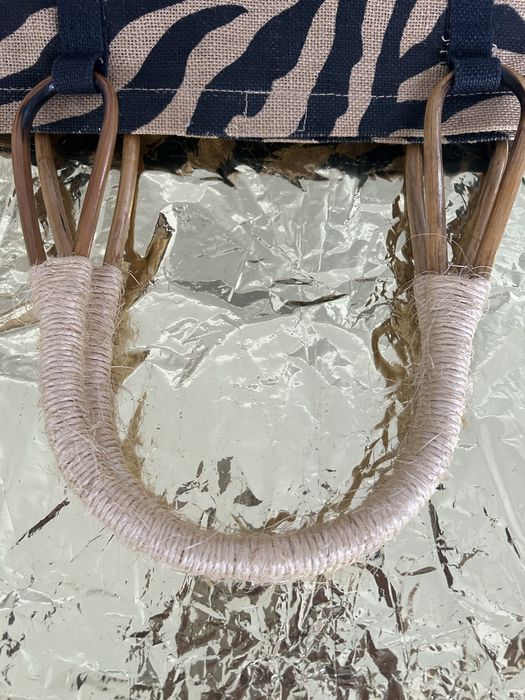 Geanta artizanala unicat,Kenya Safari,maner din bambus si sfoara