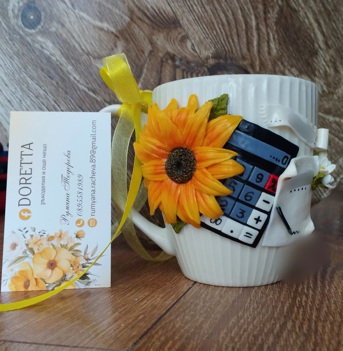 Чаши декорирани с полимерна глина на различна тематика