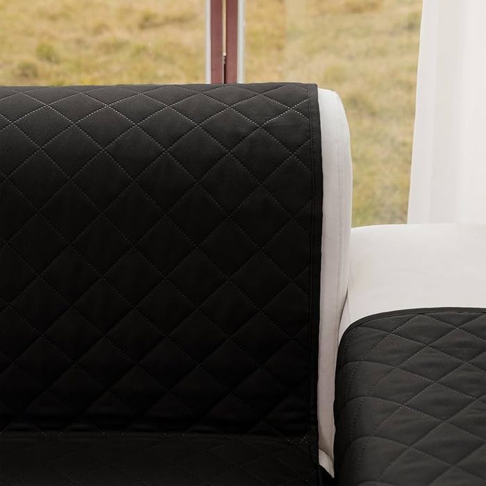 Husă elastică canapea 3 locuri Homebliss, neagră, copridivan universal, OEKO-TEX