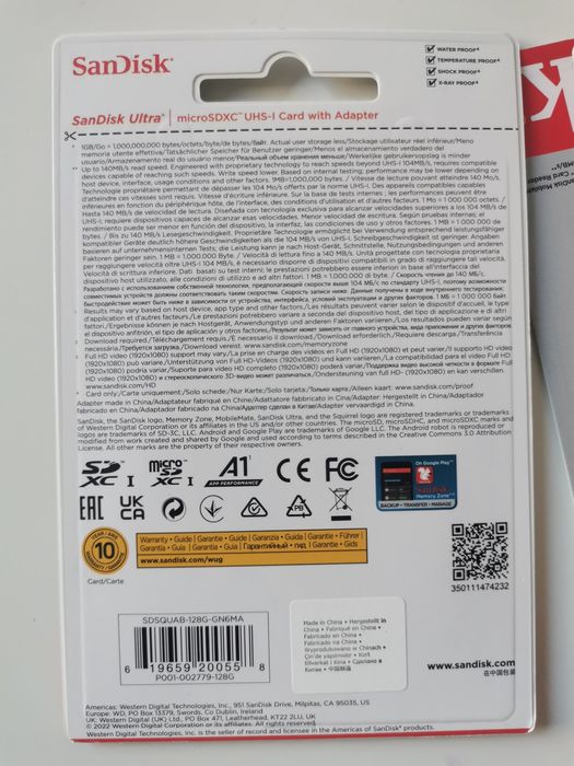 Card micro SD Sandisk 128gb