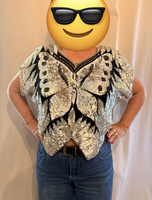 Bluza cu paiete 100% matase