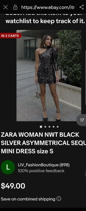 Rochie cu paiete ZARA NOUA, marimea XS