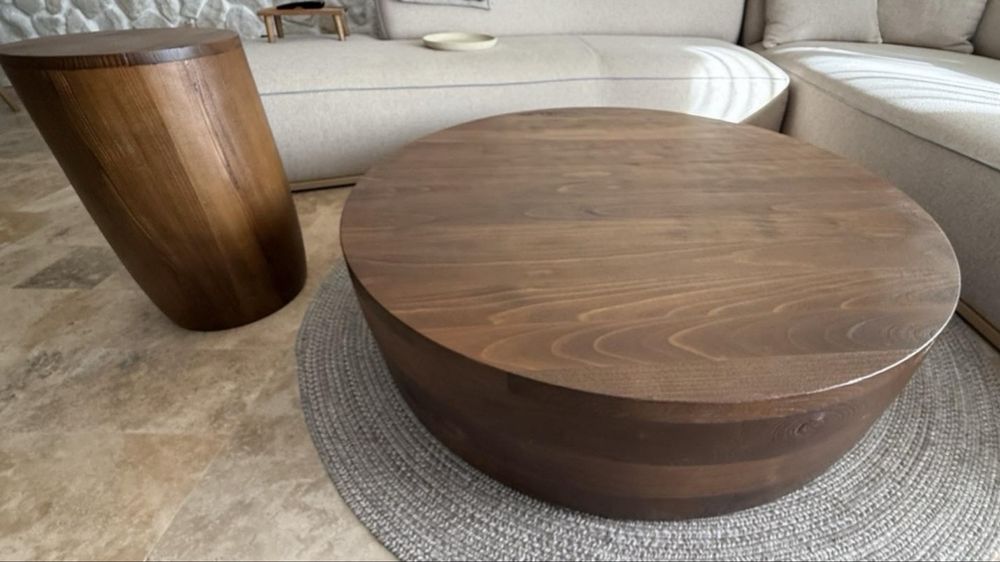 Масивна дървена маса от два модула