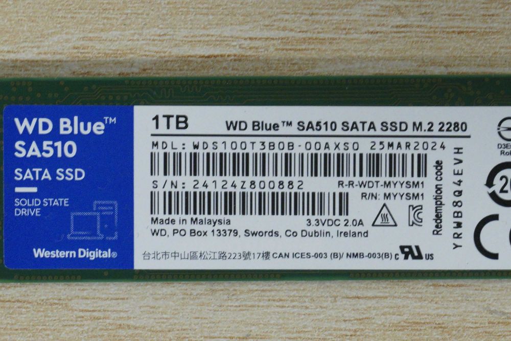 1TB SSD M.2 SATA(!) WD Blue SA510 / вкл. ДДС
