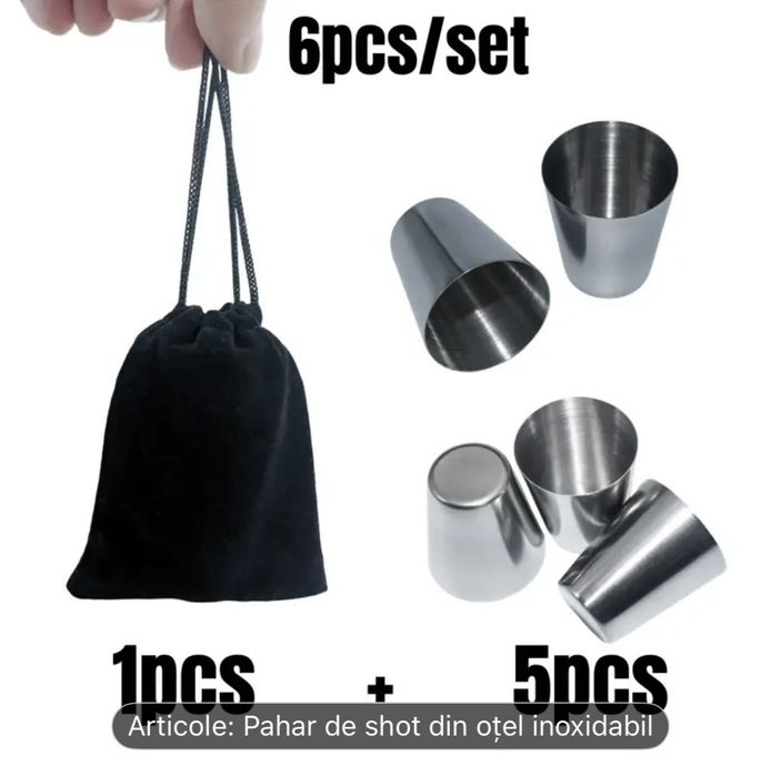 Set pahare shot din inox