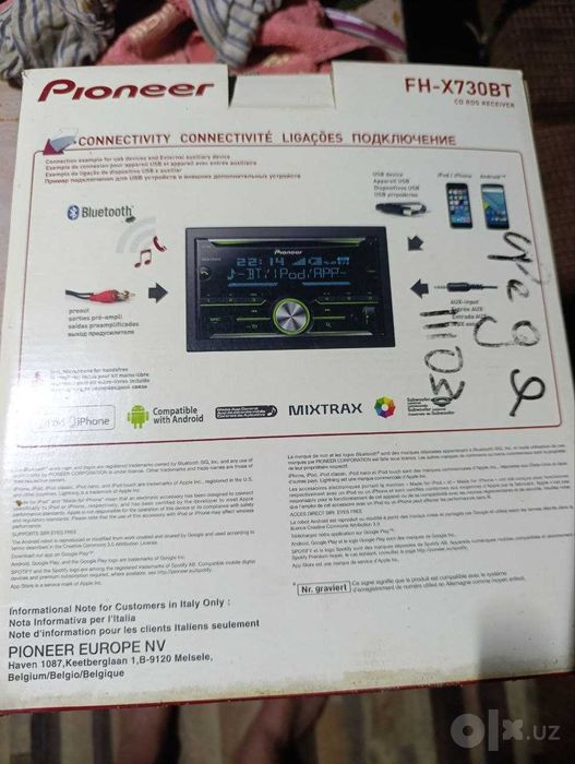 Магнитола PIONEER мод. FH-X730 BT. новая в упаковке 180 у.е.