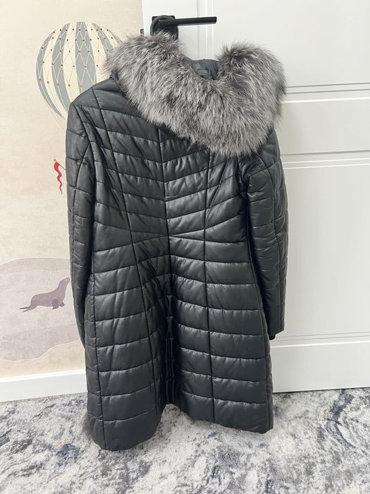 Пуховик кожаный