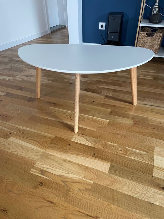 Маса за кафе JYSK LEJRE 120×60 – бяла / дъб , само лично взимане