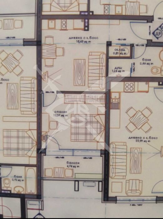 Продава се Едностаен апартамент в София, Витоша - 56 кв.м за 1608 €/кв.м - Снимка #1