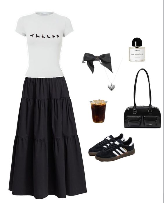 Черная юбка-макси