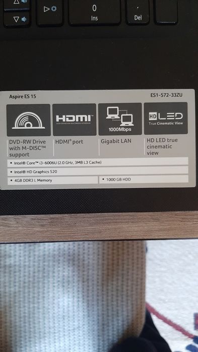 Продаётся ноутбук Acer Aspire ES 15