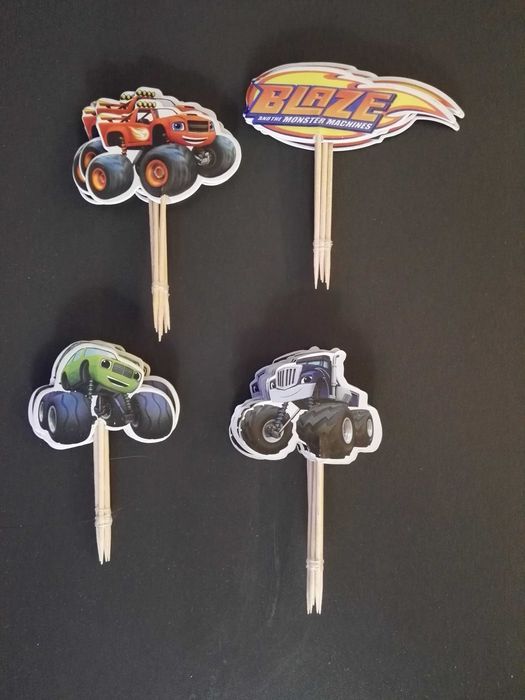 Топери за торта Пламъчко и машините 24бр, Blaze Monster