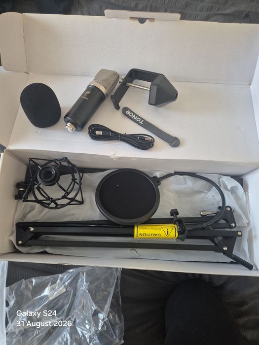 Kit Complet Microfon Profesional USB TONOR TC-2030 – Ca Nou / Ideal pentru Streaming, Podcast, Gaming