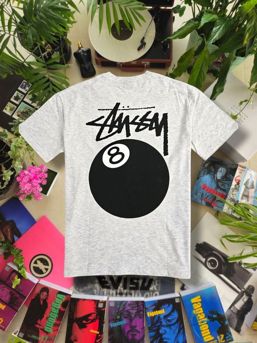 Tricou 8 Ball Stussy Alb