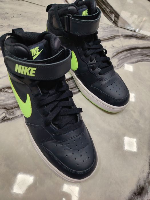 Nike - Спортни обувки Court Borough 2 с кожа, Зелен/Тъмносин