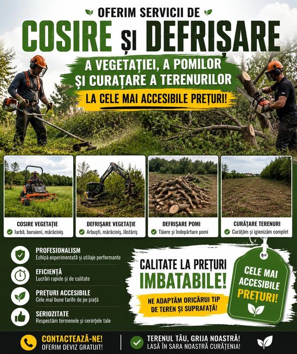 Curățare / Cosire / Plantare / Îngrijrire