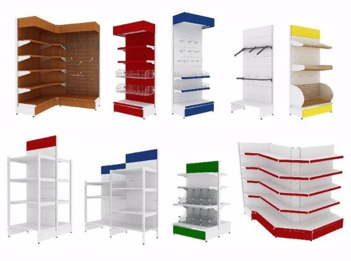 Торговое оборудование витрины полки стеллажи металлические