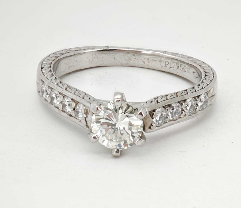Inel paladium diamante naturale 0.90ct
