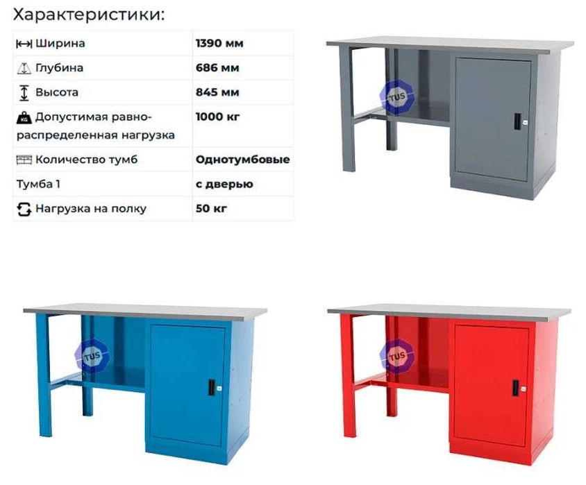 Верстак слесарный 1 тумбовый - Ferrum (Россия)