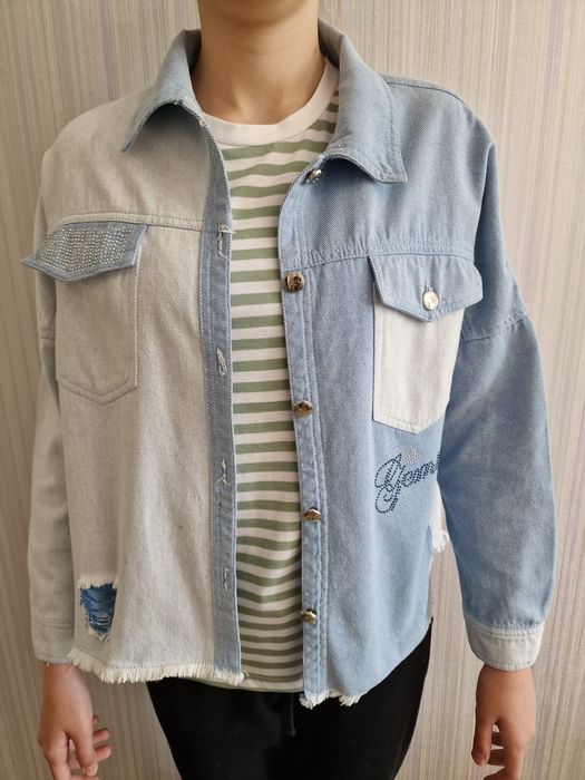 Джинсовая рубашка. 150-160 см