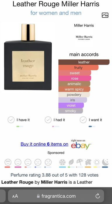 Miller Harris Leather Rouge 100ml EDP,unisex,original, made in uk, nou