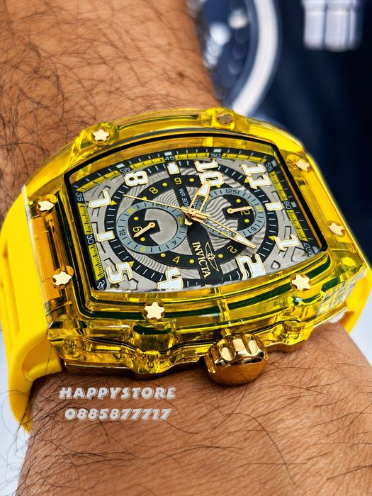 INVICTA Cyclone Yellow/Gold 49 mm, Инвикта нов мъжки часовник