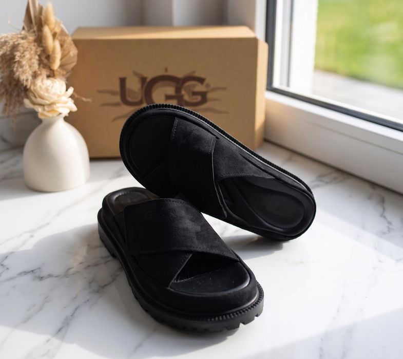 Slapi - Papuci Dama UGG Negru - Full Box