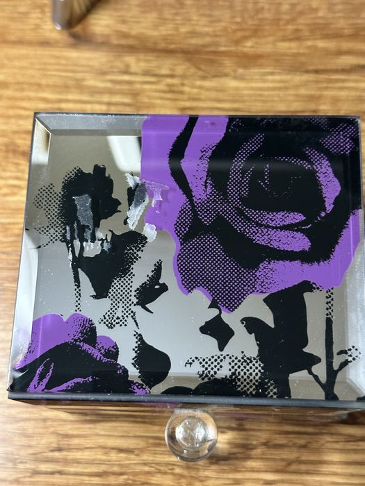 Оригинална английска кутия за бижута с три чекмеджета . Стъкло и кадиф