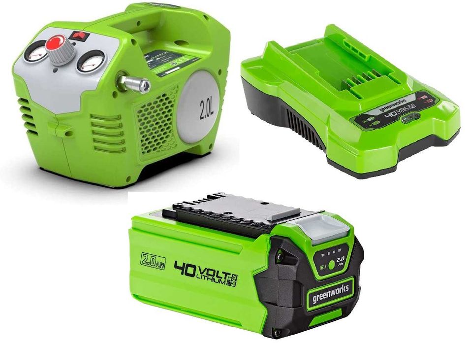 Акумулаторен Компресор за Въздух Greenworks 40V с Батерия и Зарядно