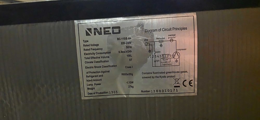 Хладилник NEO BC-115B A+