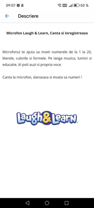 Vând microfon Fisher Price lb spaniola