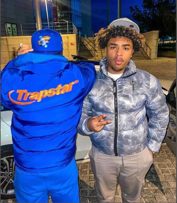 Geaca Trapstar Hyperdrive neagra black white noua Central Cee