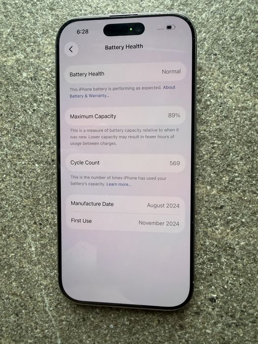 IPhone 16 Pro 256GB Natural Titanium 89% Battery