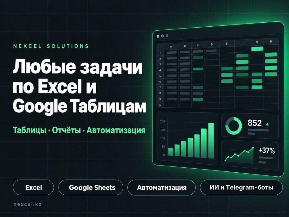Любые задачи по Excel и Google Таблицам, AI, Telegram