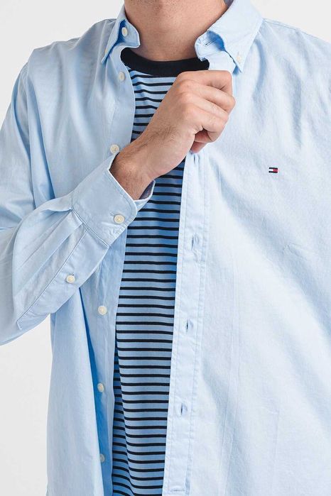 Camasa Tommy Hilfiger | XXL | Regular | Albastru melange/glaciar, Rosu