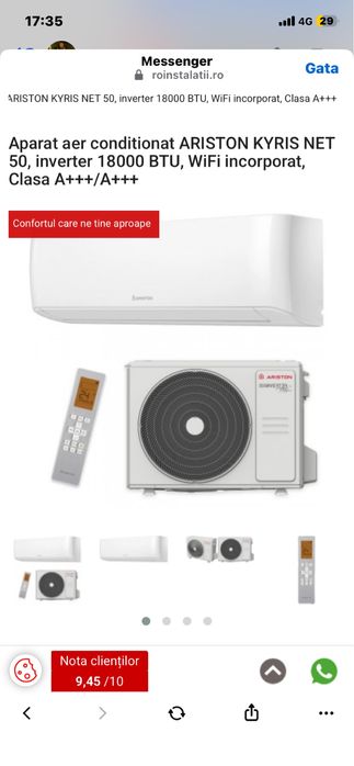 Aer conditionat ariston  18000 wifi blu nou sigilat  3 ani garantie