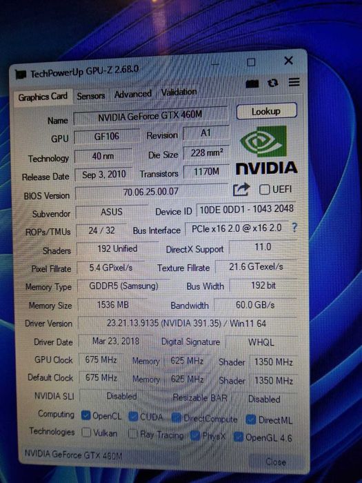 Laptop Vintage Gaming Asus i7