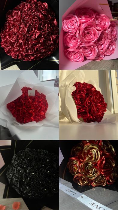 Атласные розы/букеты