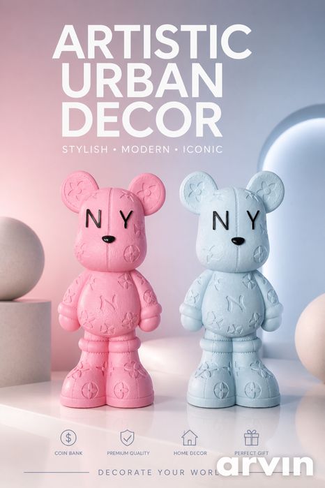 Заголовок: Копилка интерьерная Мишка Bearbrick NY