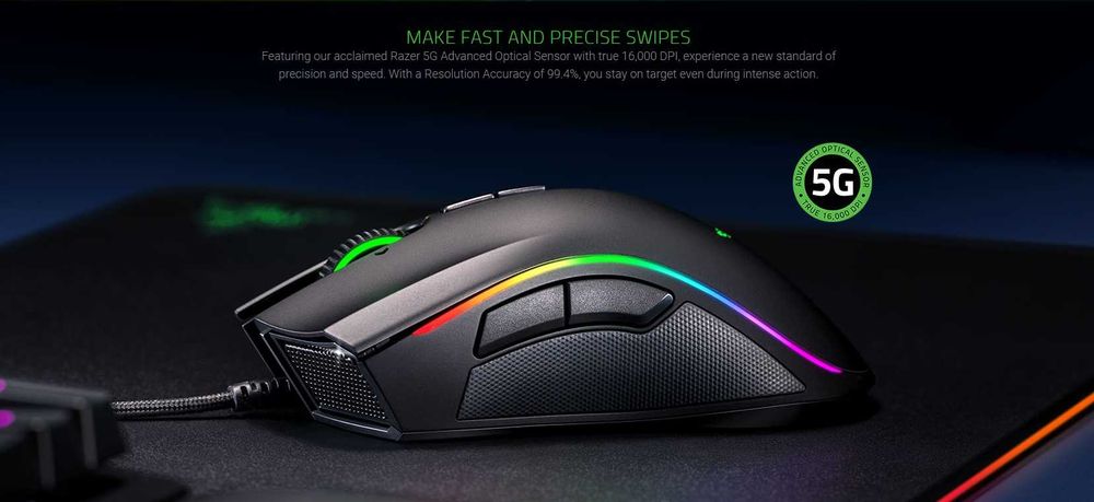 Mouse Gaming Razer Mamba Elite RGB 16K dpi RZ01-02560100-R3M1 Sigilat