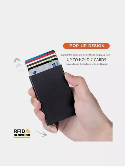 Metalli quti-carholder, RFID va NFC himoyasi bilan