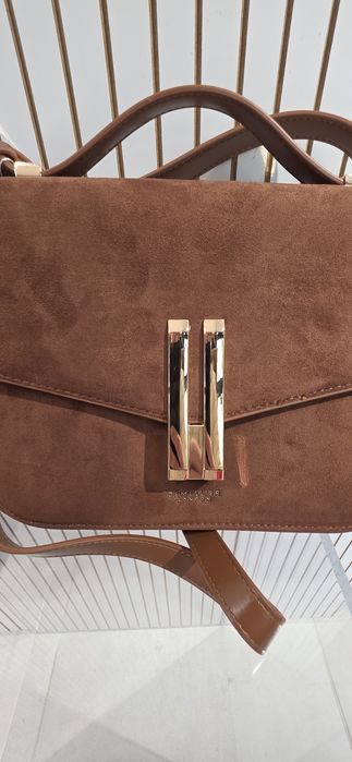 Дамска чанта Demellier в черно и кафяво