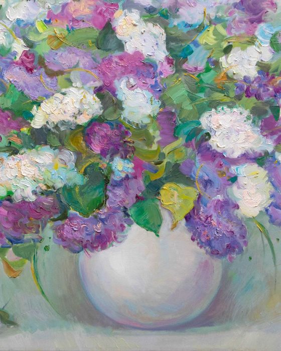 Картина "Сирень". Холст,масло 80х90 см.