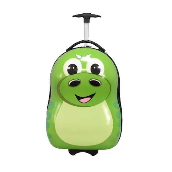 Комплект куфар и раница Дино, За деца, Зелен