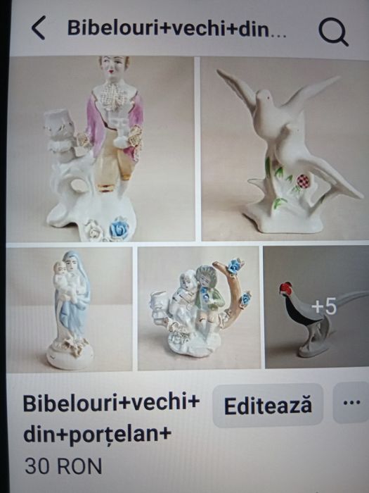 Bibelouri vechi din porțelan