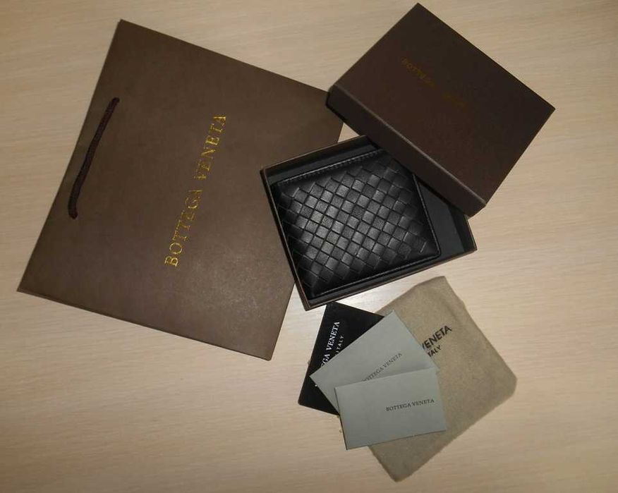 Мъжки портфейл Bottega Veneta естествена кожа