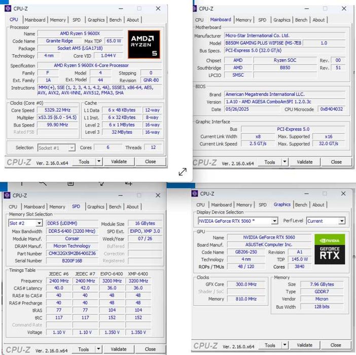 Gaming PC Amd Ryzen 5 9600x RTX 5060 8GB